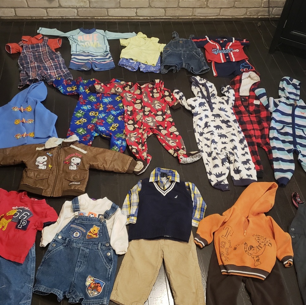 24 Piece Lot Boy Clothes Size 18 Months EUC
